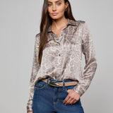 L'AGENCE - Marlowe Croc - Embossed Leather Belt