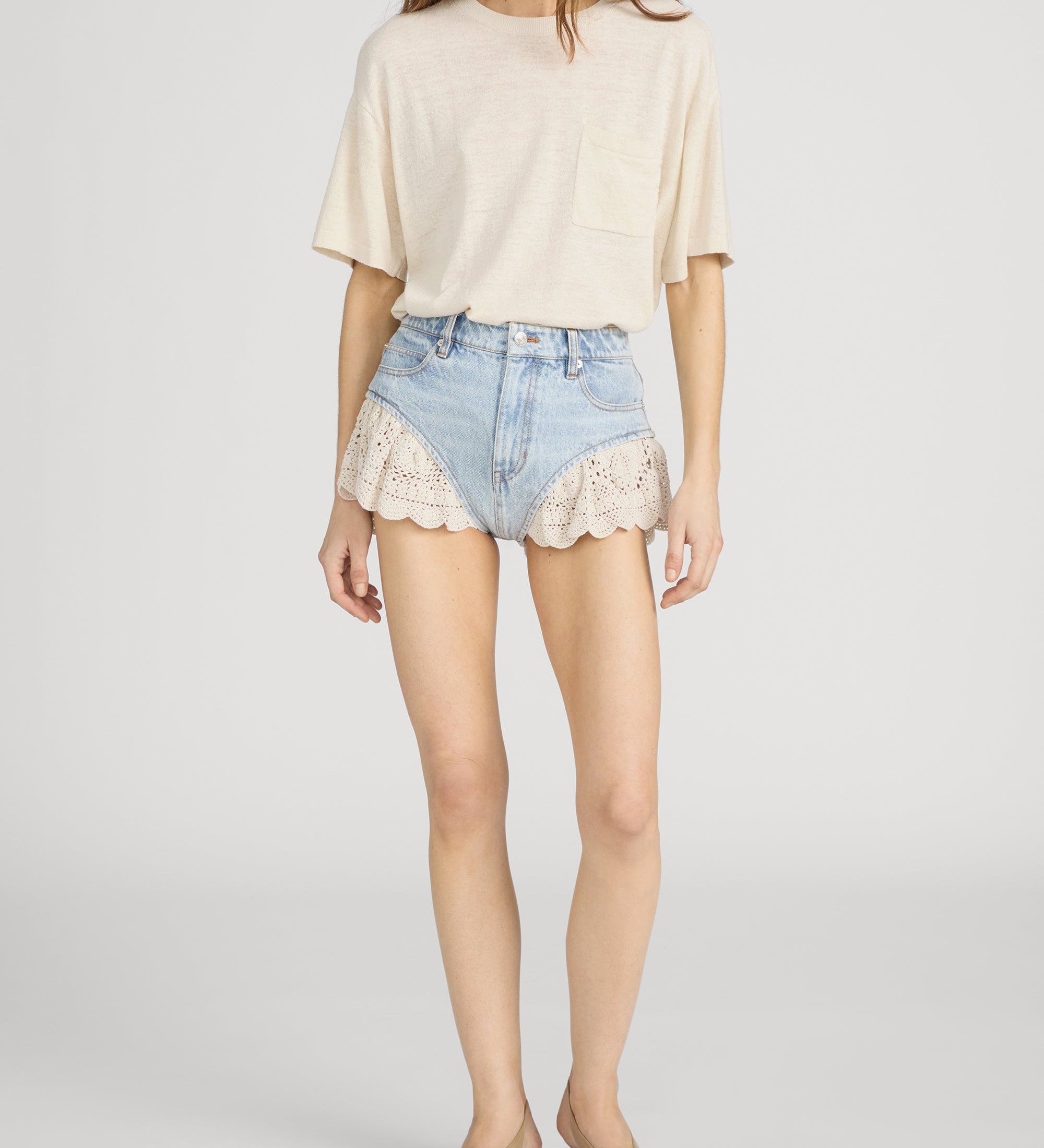 FRAME - The Crochet Ruffle Short