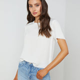 L'AGENCE - Suzette Silk Raw-Hem Tee