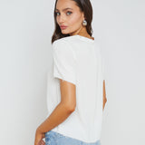 L'AGENCE - Suzette Silk Raw-Hem Tee