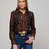 L'AGENCE - Seychelle Cropped Eyelet Blouse