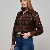 L'AGENCE - Seychelle Cropped Eyelet Blouse