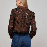 L'AGENCE - Seychelle Cropped Eyelet Blouse