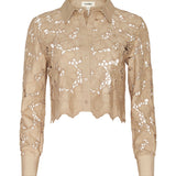 L'AGENCE - Seychelle Cropped Eyelet Blouse