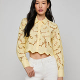 L'AGENCE - Seychelle Cropped Eyelet Blouse