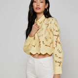L'AGENCE - Seychelle Cropped Eyelet Blouse
