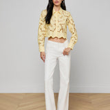 L'AGENCE - Seychelle Cropped Eyelet Blouse