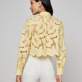 L'AGENCE - Seychelle Cropped Eyelet Blouse