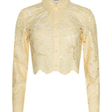L'AGENCE - Seychelle Cropped Eyelet Blouse