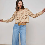 L'AGENCE - Seychelle Cropped Eyelet Blouse