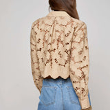 L'AGENCE - Seychelle Cropped Eyelet Blouse