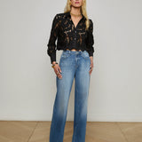 L'AGENCE - Seychelle Cropped Lace Blouse