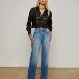 L'AGENCE - Seychelle Cropped Eyelet Blouse