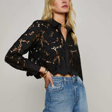 L'AGENCE - Seychelle Cropped Eyelet Blouse