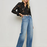 L'AGENCE - Seychelle Cropped Lace Blouse