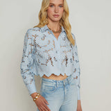 L'AGENCE - Seychelle Cropped Eyelet Blouse