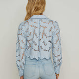 L'AGENCE - Seychelle Cropped Eyelet Blouse