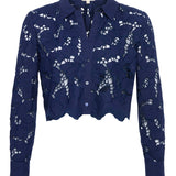 L'AGENCE - Seychelle Cropped Eyelet Blouse
