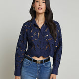 L'AGENCE - Seychelle Lace Cropped Blouse