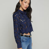 L'AGENCE - Seychelle Lace Cropped Blouse
