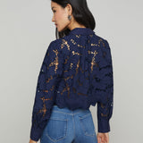 L'AGENCE - Seychelle Lace Cropped Blouse