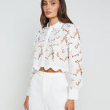 L'AGENCE - Seychelle Cropped Eyelet Blouse