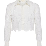 L'AGENCE - Seychelle Cropped Eyelet Blouse