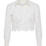 L'AGENCE - Seychelle Cropped Eyelet Blouse