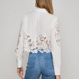 L'AGENCE - Seychelle Cropped Lace Blouse
