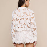 L'AGENCE - Seychelle Cropped Eyelet Blouse