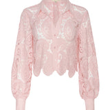 L'AGENCE - Odelia Cropped Lace Blouse