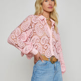 L'AGENCE - Odelia Cropped Lace Blouse
