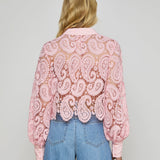 L'AGENCE - Odelia Cropped Lace Blouse
