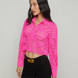 L'AGENCE - Akemi Lace Cropped Blouse