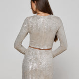 L'AGENCE - Rogan Sequin Cropped Top