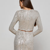 L'AGENCE - Rogan Sequin Cropped Top