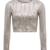 L'AGENCE - Rogan Sequin Cropped Top
