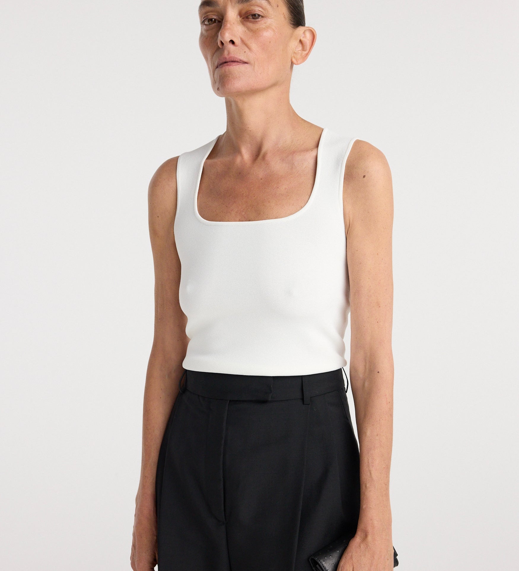 ROHE - Bustier shaped knitted top | optic white