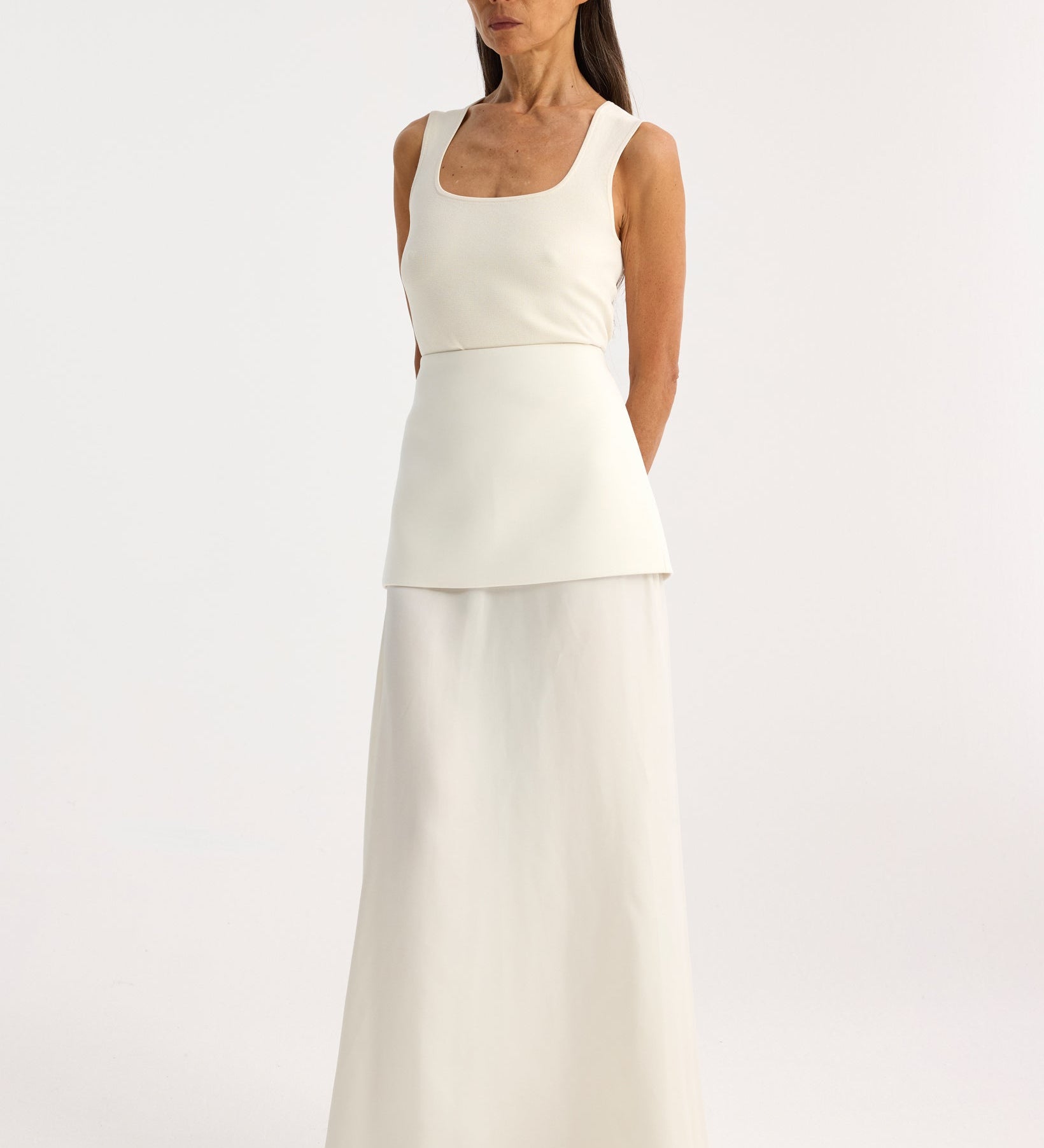 ROHE - Integrated fluid silk skirt | cream