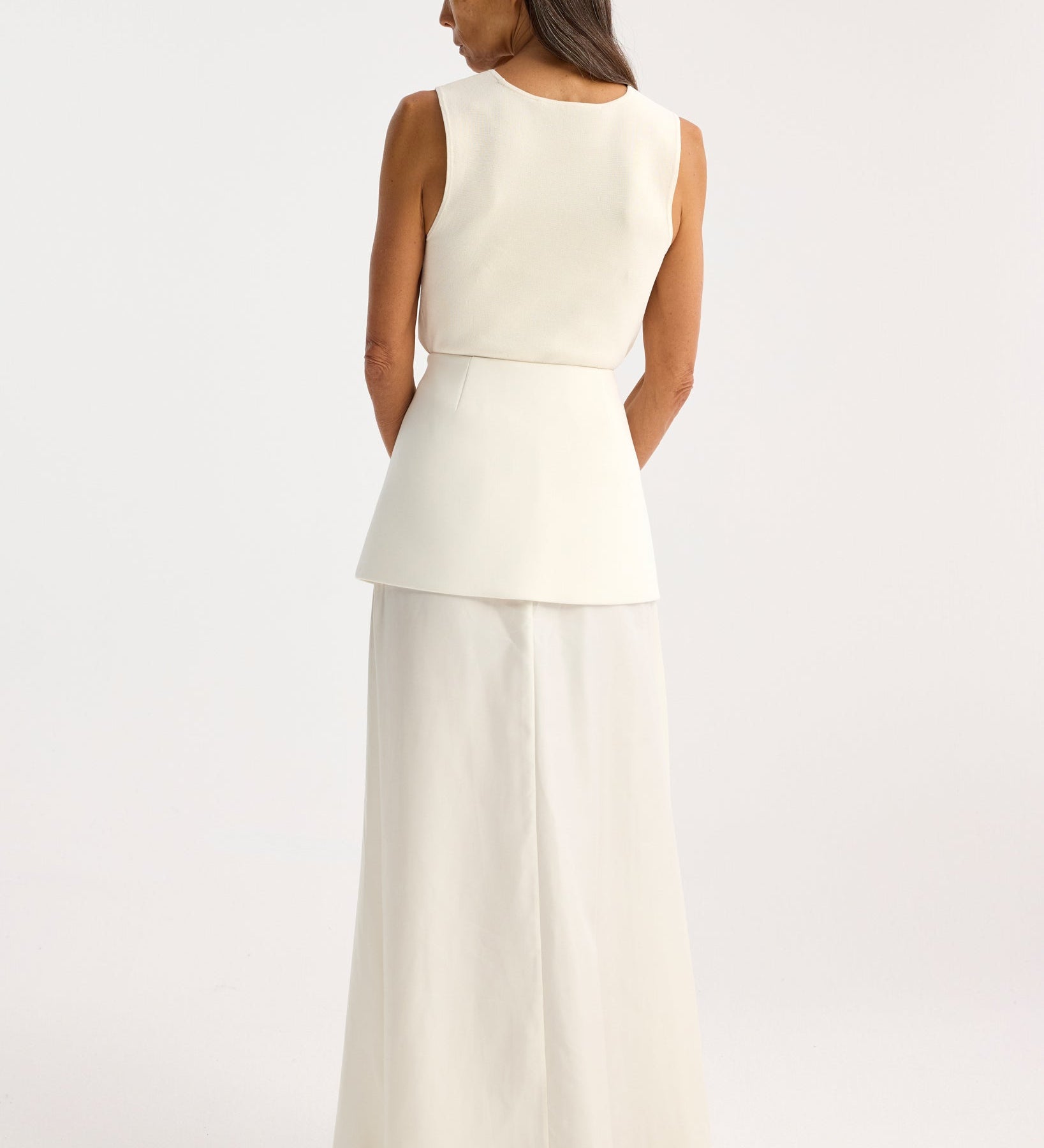 ROHE - Integrated fluid silk skirt | cream