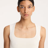 ROHE - Bustier-shaped knitted tanktop | off white