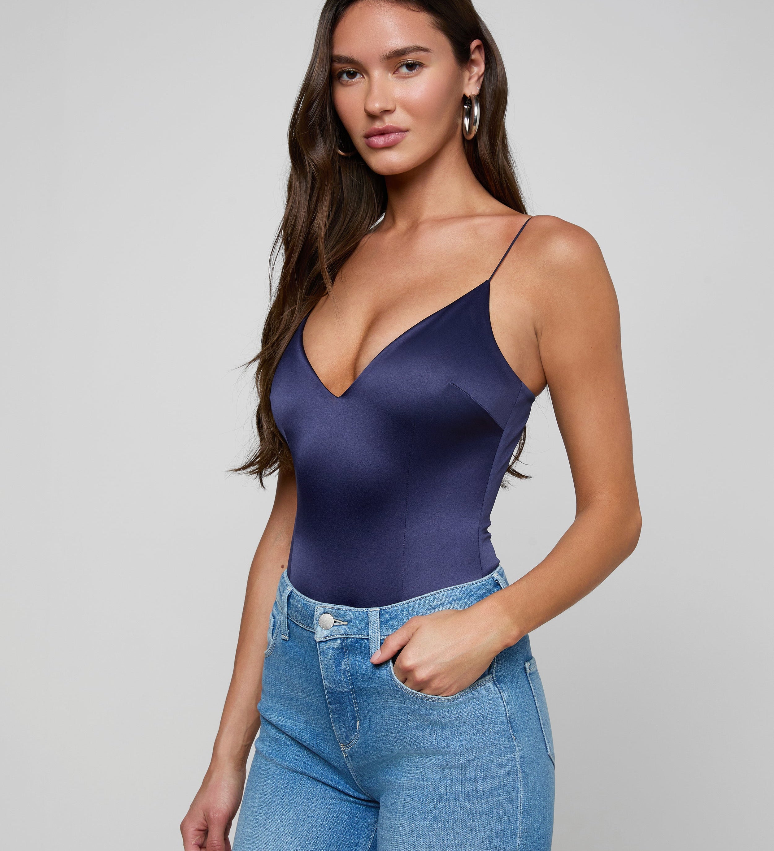 L'AGENCE - Dara Stretch - Satin Bodysuit