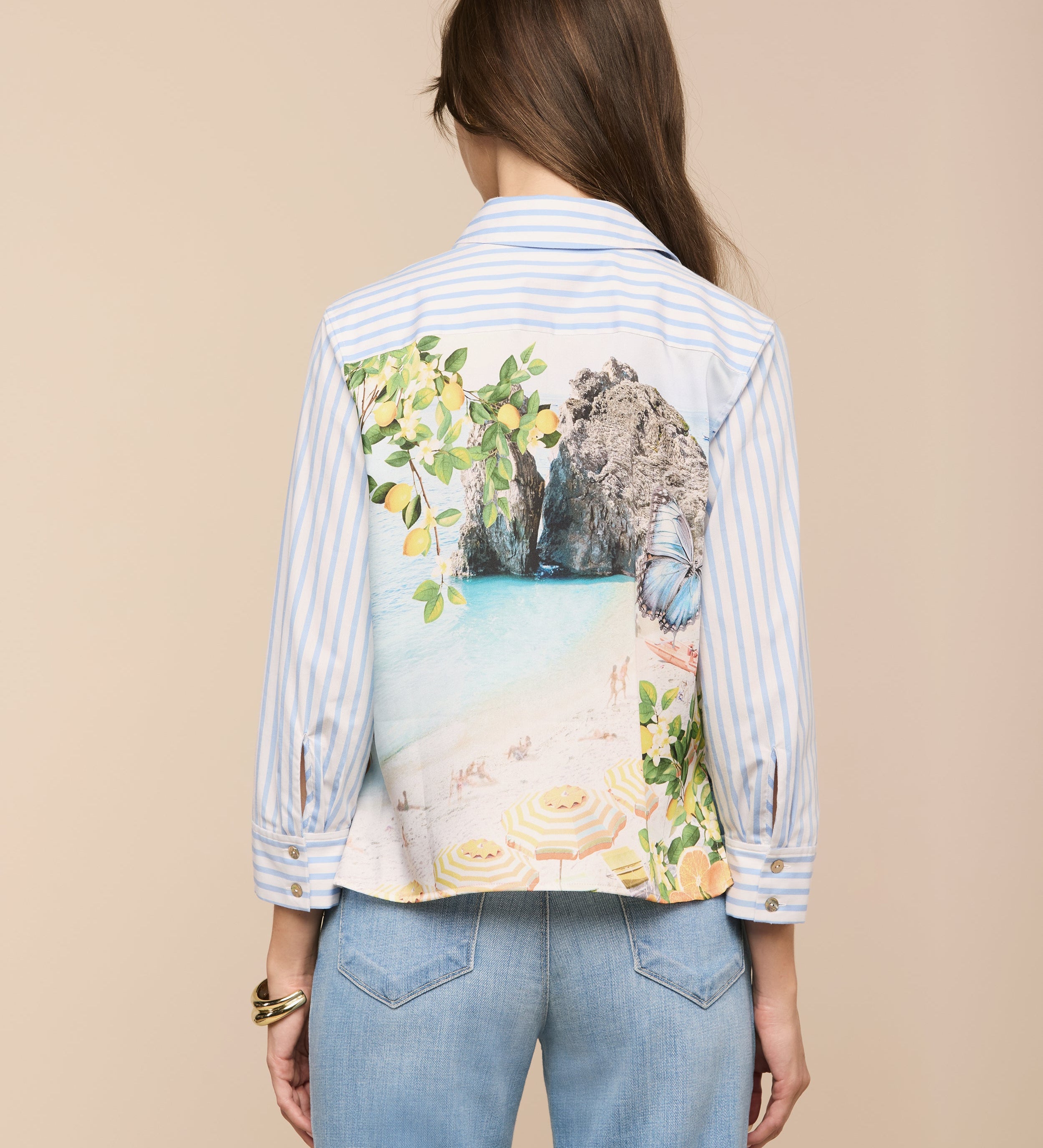 L'AGENCE - Fawn Beach Print Shirt