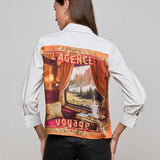 L'AGENCE - Fawn Vintage Travel Print Shirt