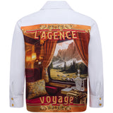 L'AGENCE - Fawn Vintage Travel Print Shirt