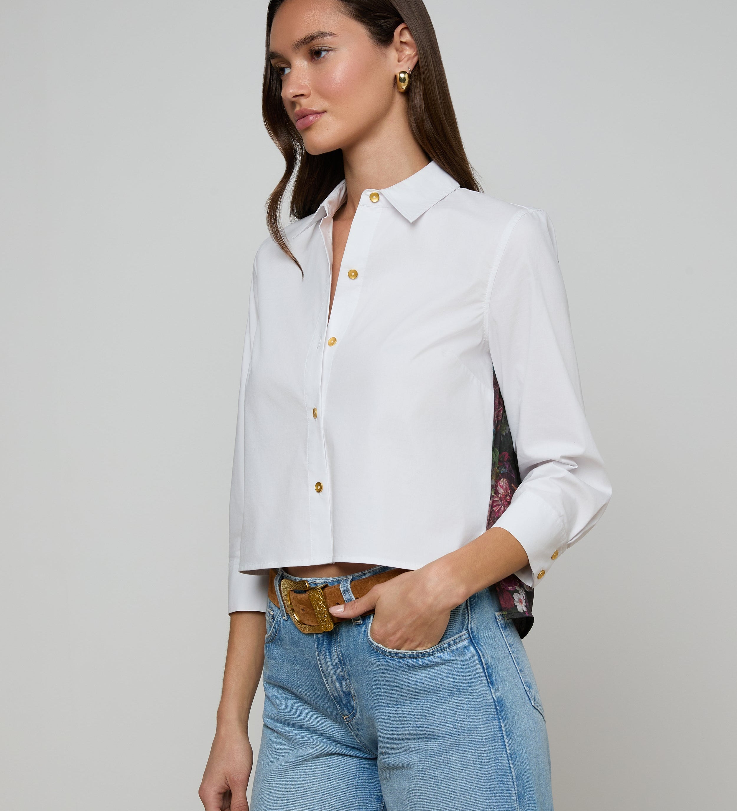 L'AGENCE - Fawn Floral Print Shirt