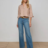 L'AGENCE - Fawn Western Card Print Shirt