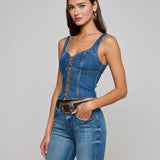 L'AGENCE - Nayeli Denim Corset Top