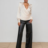 L'AGENCE - Bernice Satin Wrap Blouse