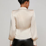 L'AGENCE - Bernice Satin Wrap Blouse